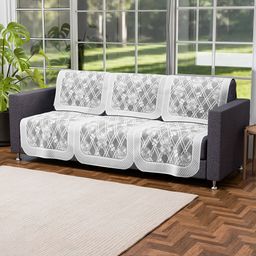 Kuber Industries Grey & White Printed Cotton Sofa Cover-image-86