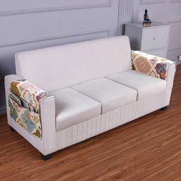 HOKIPO Beige & Purple Printed Polyester 2 Piece Sofa Cover With Arms-picture-38