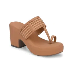 CLOG LONDON Women Round Toe Open Back Block Sandals image 4