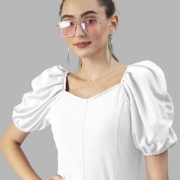 Dream Beauty Fashion Solid Sweetheart Neck Puff Sleeve Regular Top-image-49