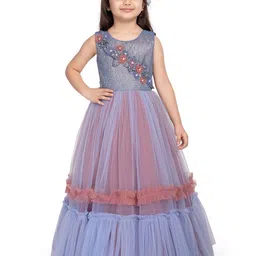 BETTY Girls Embellished Net Fit & Flare Maxi Dress-picture-48