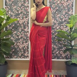 HELLA FASHIONS Striped Poly Georgette Saree-50