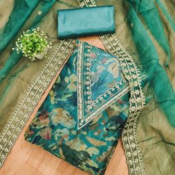 KALINI Embroidered Organza Unstitched Dress Material-image-57