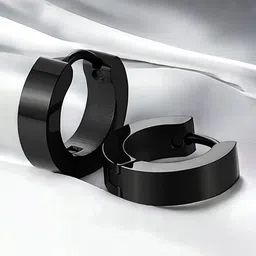 Teeragaj Unisex Stainless Steel Circular Shaped Hoop Earrings-picture-9