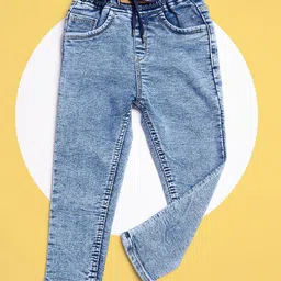 F2M Unisex Kids Regular Fit High-Rise Cuffed Hem Stretchable Jeans-picture-49