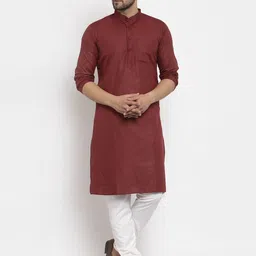 Attigo Band Collar Straight Kurta-image-82