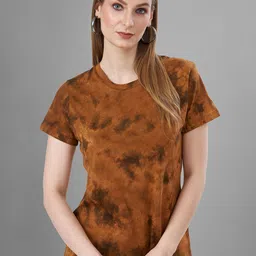 TITTLI Tie & Dye Printed Round Neck Cotton Regular Fit T-shirt-image-78