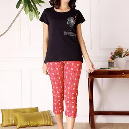 Bodycare Women Cotton Printed T shirt & Pyjama Night suit-picture-15