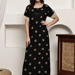 Claura Women Printed Maxi Nightdress-picture-18