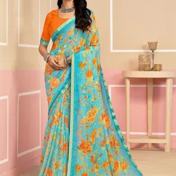LeeliPeeri Designer Floral Poly Chiffon Designer Saree-image-65