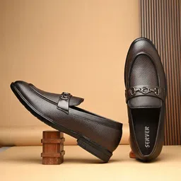 SERVER Men Leather Slip-On Round Toe Loafers-picture-42