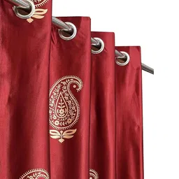 Myntra Elegant Homes Maroon Polyester Long Door Curtain-picture-35