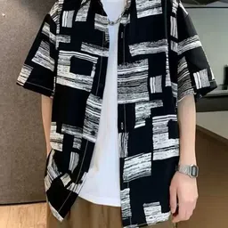 StyleCast x Revolte Abstract Printed Cutaway Collar Shirt-image-18