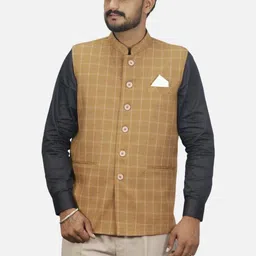 GARGIAN Master Cut Men Camel Brown Polyester Jackets-picture-39