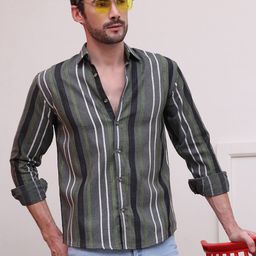 Indian Needle Men Classic Opaque Striped Casual Shirt-picture-45