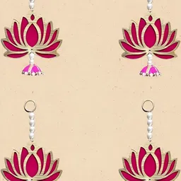 The Advitya Fabric Lotus Wall Hanging Pack of 4 For Diwali Festive Decor-31