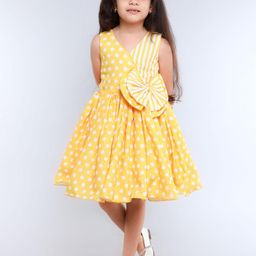 Pink Chick Polka Dot Print Fit & Flare Dress-image-81