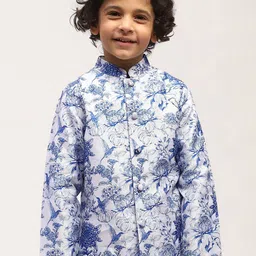 SPUNKIES Boys Floral Longline Open Front Jacket-4