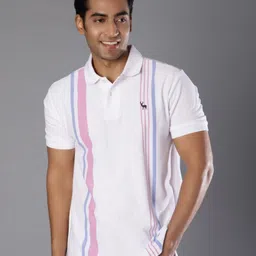 V-Mart Men Striped Polo Collar Cotton T-shirt-picture-2