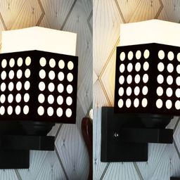 Gojeeva Black Wood Square Shaped Wall Lamp-picture-20