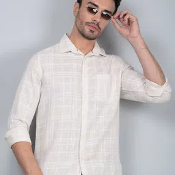 Crimsoune Club Men Classic Fit Spread Collar Textured Cotton Casual Shirt-image-49