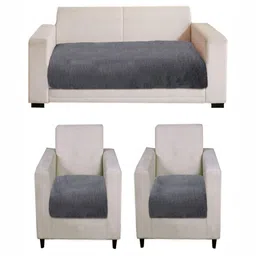LUXEHOME INTERNATIONAL Grey 3 Pieces 5 Seater Sofa Covers-image-51