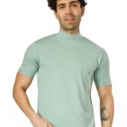 BLUEFICUS Men Bio Finish Solid High Neck T-shirt-image-5