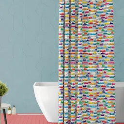 ArtzFolio Grey & Red Printed Waterproof Shower Curtain-image-89