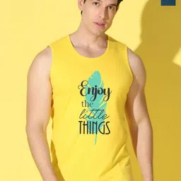 WOOSTRO 2-Pc Printed Odour-Free Cotton Innerwear Vests VWS26(ENJOY YELLOW)(HARD PEACOCK)-image-71