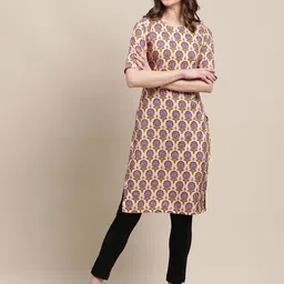 7Threads Selection Of 6 Floral Printed Round Neck Straight Kurta-image-34