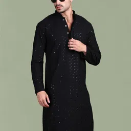 Anouk Embroidered Mandarin Collar Straight Cotton Chikankari Kurta-image-60