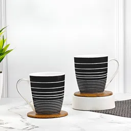 UPC Black & White Printed Ceramic Glossy Cups Set of Cups and Mugs-18