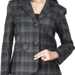 Women Checkered, Self Design Single Breasted Casual, Formal Blazer-image-81