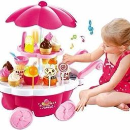 Sweet Shop Ice Cream Cart Mini Pretend Play Toy for Kids Without Lights & Music (Multi Color Ice Cream Cart)-14