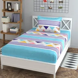 210 TC Polycotton Single Abstract Flat Bedsheet-image-13
