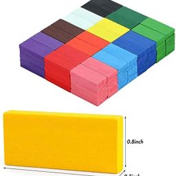 parvluxe 120 Pcs Wooden Domino Set: Colorful Stacking, Racing & Building Blocks image 5