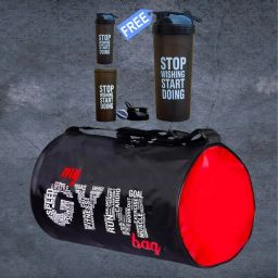 15 L Gym Duffel Bag - combo of Gym Bags/Adjustable Shoulder Bag Shakers for Protein Shaker bottle - Black-image-15