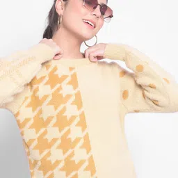 Crimsoune Club Geometric Printed Pullover Sweaters-image-31