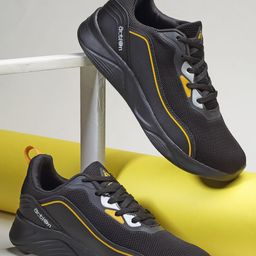 Action Men Black Mesh Running Non-Marking Shoes-picture-2