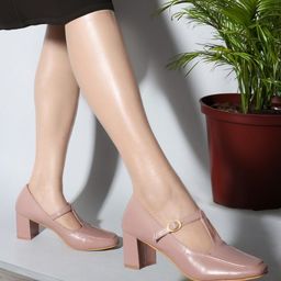 ICONICS Square Toe Block Heel Pumps-11