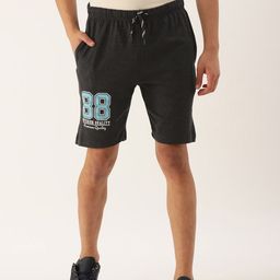 Urban Dog Men Charcoal Typography Printed Regular Shorts-image-86
