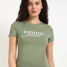 Tommy Hilfiger Women Typography Slim Fit T-shirt-image-92