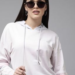 Van Heusen Women Off White Solid Hooded Sweatshirt-image-20