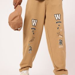 Kook N Keech Men Modern Street Essential Printed Relaxed Fit Cotton Terry Track Pants-picture-11
