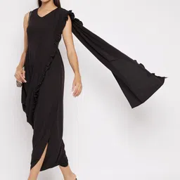 Uptownie Lite Black Dhoti Jumpsuit with Dupatta-picture-1