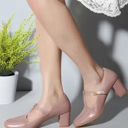 ICONICS Square Toe Block Heel Pumps image 5