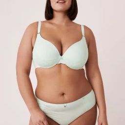 La Vie En Rose Green Lace Work Demi Cup Bra-image-14