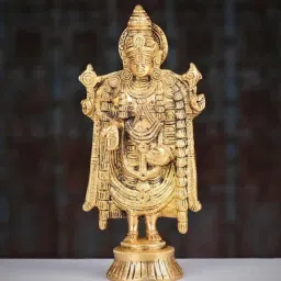 Ekaa Handicrafts Gold Brass Tirupati Balaji Statue-picture-10