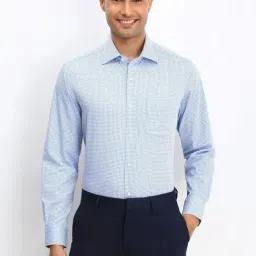 Allen Solly Blue Cotton Regular Fit Checks Shirt-image-105