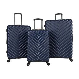 Reaction Kenneth Cole Navy 8 Wheels Large Hard Cabin Trolley Bag Pack of 3-image-25